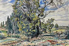 Bosc by Edgar Holloway, 1987, watercolour and pencil, sold Aug 2026