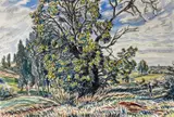 Bosc by Edgar Holloway, 1987, watercolour and pencil, sold Aug 2026