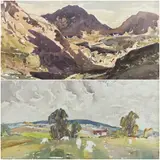 Watercolours - two unfinished paintings by Will Evans, watercolor, sold Aug 2026