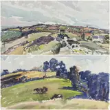 Watercolours - two unfinished paintings by Will Evans, watercolor, sold Aug 2026