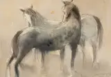 Study of Horses by William Selwyn, mixed media, sold Jul 2026