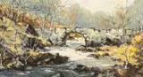 Near Abergeirw by Charles Wyatt Warren, oil on board, sold Jul 2026