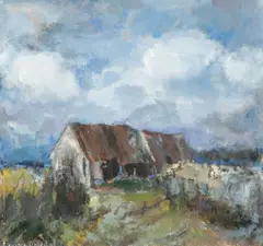 Red Roof by Leonard Beard, mixed media, sold Jul 2026