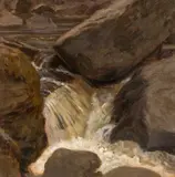 Untitled by David James Woodford, oil on board, sold Jul 2026