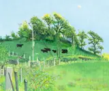 Welsh Blacks by Malcolm Brookes, oil on board, sold Jul 2026