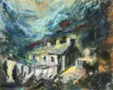 Nant Ffrancon Washing Line by Louise Morgan, oil on canvas, sold Jul 2026