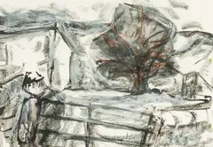 Untitled by Will Roberts, gouache and charcoal, sold Jul 2026
