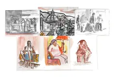 Six watercolours - Spanish street scenes by Karel Lek, watercolor, sold Jul 2026