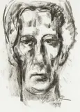 Attic Gallery label by Will Roberts, charcoal on paper, sold Jul 2026