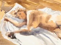 Sue in Strong Light by David Tress, 1980, watercolour, sold Jul 2026