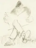 Reader by Mike Jones, pencil, sold Jul 2026