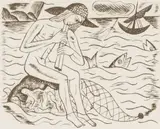 The Piping Fisherman by David Jones, etching, sold Jul 2026