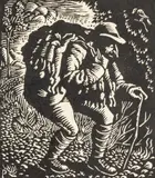 Rare linocut - entitled verso 'The Rabbit by John Petts, linocut, sold Jul 2026