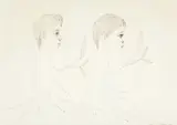 Two Tree Heads by Brenda Chamberlain, 1970, ink, sold Jul 2026