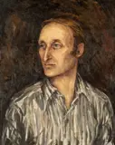 Portrait of Ryan Davies by Valerie Ganz, oil on canvas, sold Jul 2026