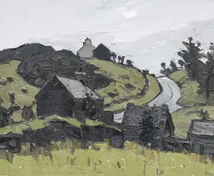 Lane and distant by Kyffin Williams, oil on canvas, sold Jul 2026