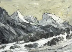 The Moelwyns in Winter by Kyffin Williams, oil on canvas, sold Jul 2026
