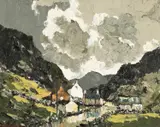 Llanberis Pass by Charles Wyatt Warren, oil on board, sold Jul 2026