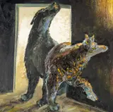 Cŵn / Dogs by Michael Gustavius Payne, oil on canvas, sold Jul 2026
