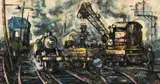 Untitled by Ken Lewis, oil on board, sold Jul 2026