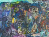 Darkening Quarry by Bert Isaac, 2005, mixed media on board, sold Jul 2026