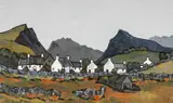 Welsh Hamlet in Snowdonia by David Barnes, oil on board, sold Jul 2026