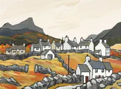 Welsh Mountain Village' on Red Rag Gallery, Bath label, 42 x 58cmsProvenance: private collection Vale of GlamorganComments: framed by David Barnes, oil, sold Jul 2026
