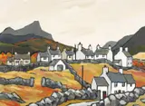 Welsh Mountain Village by David Barnes, oil, sold Jul 2026