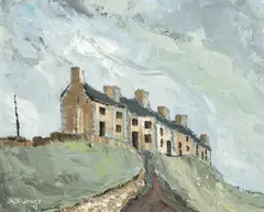 Entitled verso 'Hill by Jack Jones, 1975, oil on board, sold Jul 2026