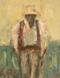 Farmer, New Waist Coat by Will Roberts, oil on board, sold Jul 2026