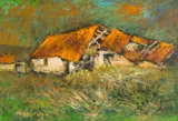 Untitled by Aneurin Jones, mixed media on card, sold Jul 2026