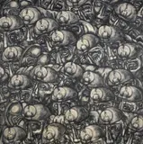 Carrying the Dead by Nick Evans, 1979, oil on board, offered Jul 2026