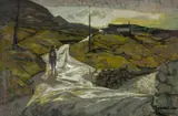 Untitled by John Elwyn, 1955, oil on board, sold Jul 2026