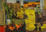 Untitled by John Elwyn, 1960, oil on board, sold Jul 2026