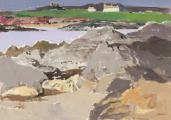 Isle of Whithorn by Donald McIntyre, acrylic, offered Jul 2026
