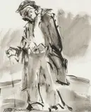 Farmer by Mike Jones, ink & wash, offered Jul 2026