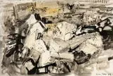 Untitled by Leslie Moore, 1964, ink and watercolour, sold Jul 2026