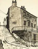 Houses Near Halifax by Kyffin Williams, ink, sold Jul 2026