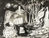 Untitled by Clive Hicks-Jenkins, ink and wash, offered Jul 2026