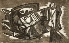 Still Life by Merlyn Evans, 1946, etching, offered Jul 2026