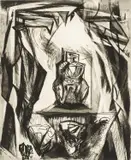 Man and the Machine by Merlyn Evans, 1956, etching, sold Jul 2026