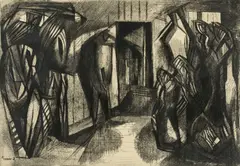 The Jail by Merlyn Evans, etching and aquatint, sold Jul 2026