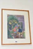 COURTYARD, SANT FELIU De GUIXOLX by Sandra Fisher, pastel on paper, sold Oct 2024