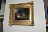 A still life study of fruit by Susan Park, oil on board, sold Oct 2024