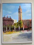 Rising high, london by Blai Tomas Ibanez, oil on canvas, offered Oct 2024