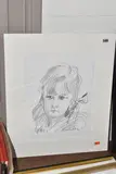 Portrait of a young girl by Robert Lenkiewicz, pencil, sold Oct 2024