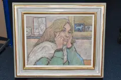 Lucy Pratt the Painter by Peter Samuelson, oil on board, sold Oct 2024