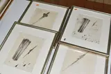 A series of four design sketches for swords by Leslie Hurry, ink and watercolour, sold Oct 2024