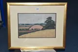Trees and Fields by William Gibson, pastel, sold Oct 2024
