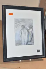 Mermaid and Diver by Mick Rooney, pencil and crayon, sold Oct 2024